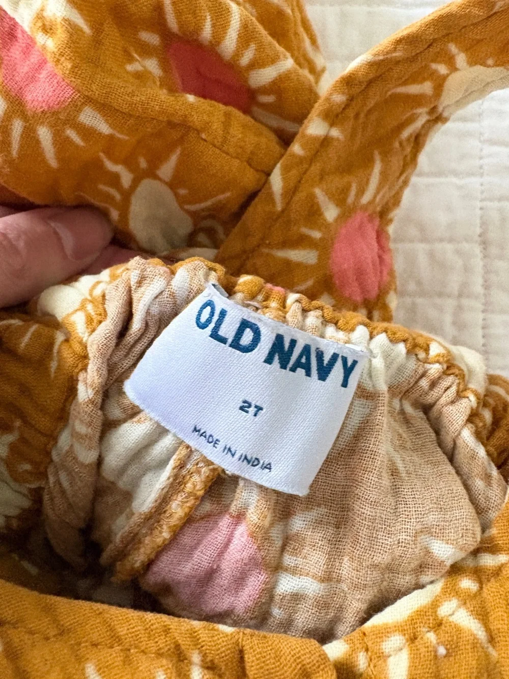 Old Navy Mustard Yellow Cotton Sun Print Romper - Toddler Girls Size 2T